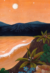 Moonrise on the Bay coastal art print on Hahnemühle German Etching