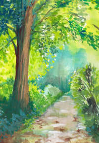 The Green Path woodland art print on Hahnemühle German Etching