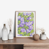 Violas in the Spring art print on Hahnemühle German Etching